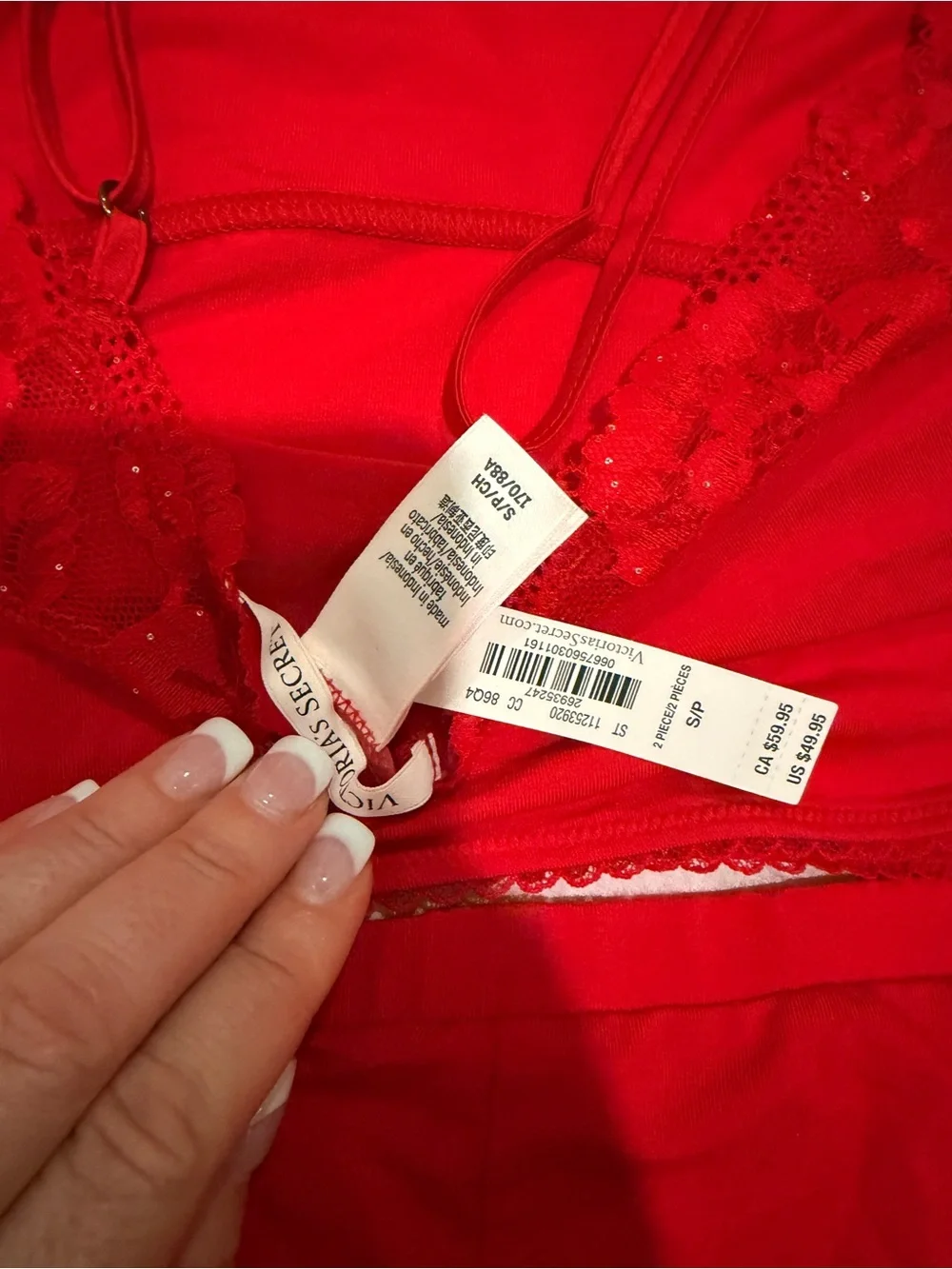 New VICTORIA'S SECRET Modal Soft & Lace Trim Straight-Neck Cami Set S
